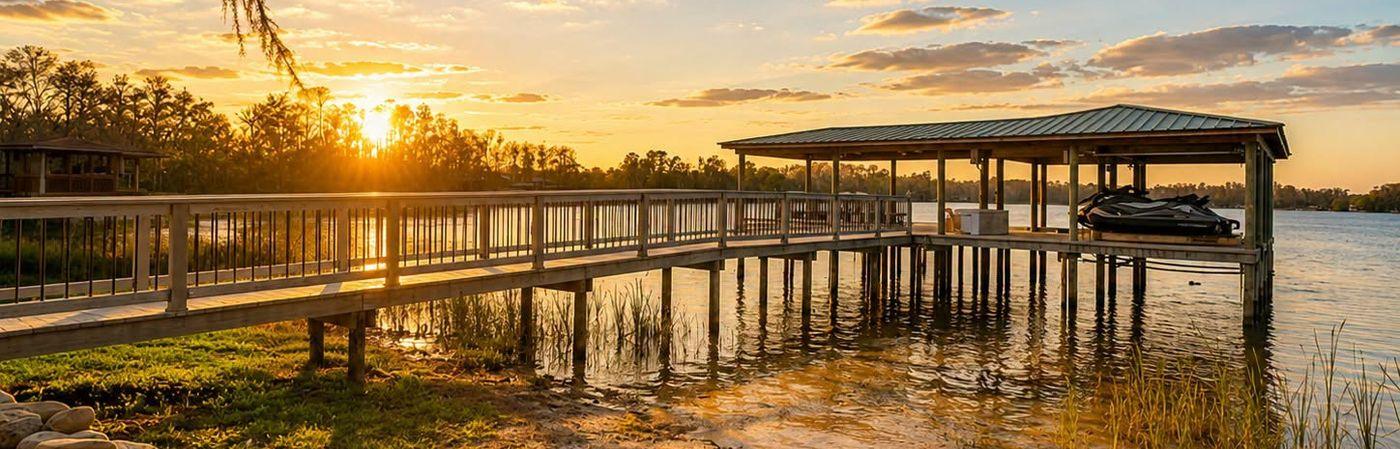 Sunset over the water near Spring Hill, Florida